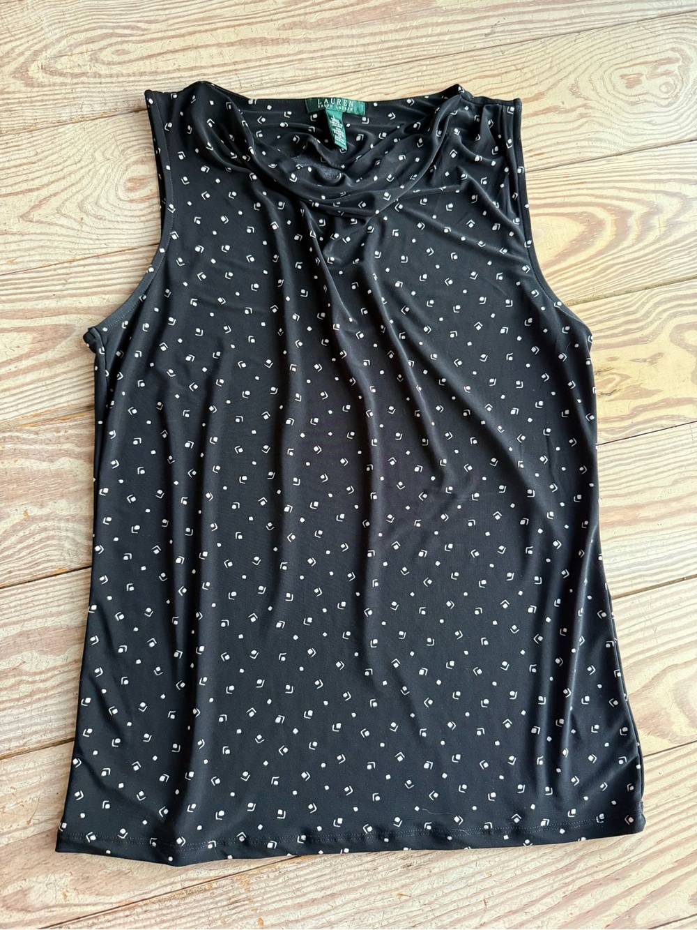 Lauren Ralph Lauren Sleeveless Cowl Neck Top size L